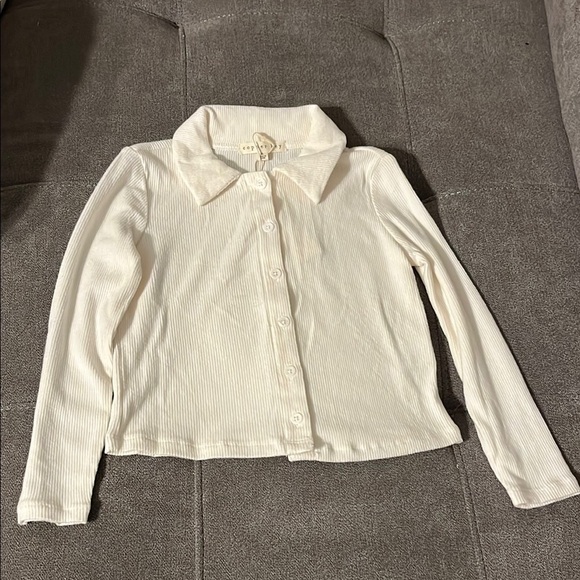 Copper Key Other - Copper Key Ivory Ribbed Knit Top